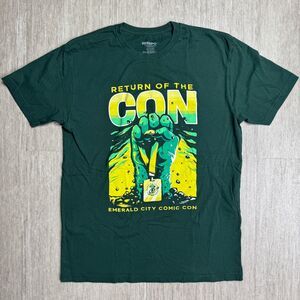 Emerald City Comic Con Shirt Zombie Rising Green Tee Adult M Slim Short Sleeve